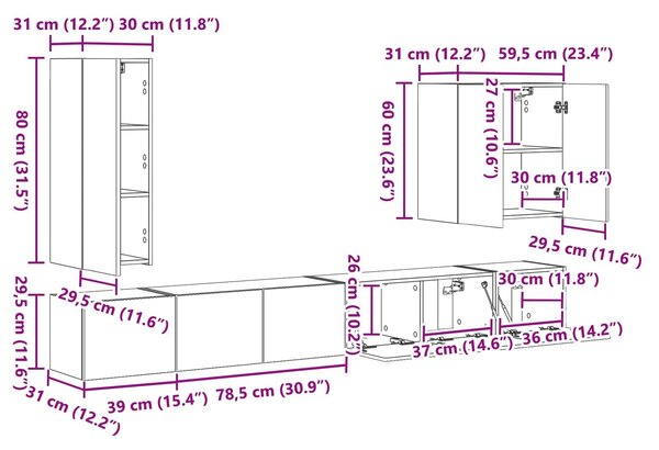 VidaXL 6 pcs Beton Szürke