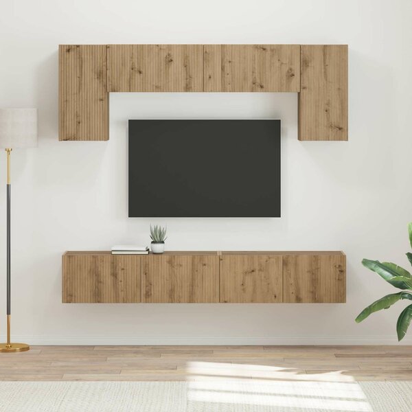 VidaXL TV szekrény garnitúra Falra szerelhető 4 pcs Öreg fa Faanyag
