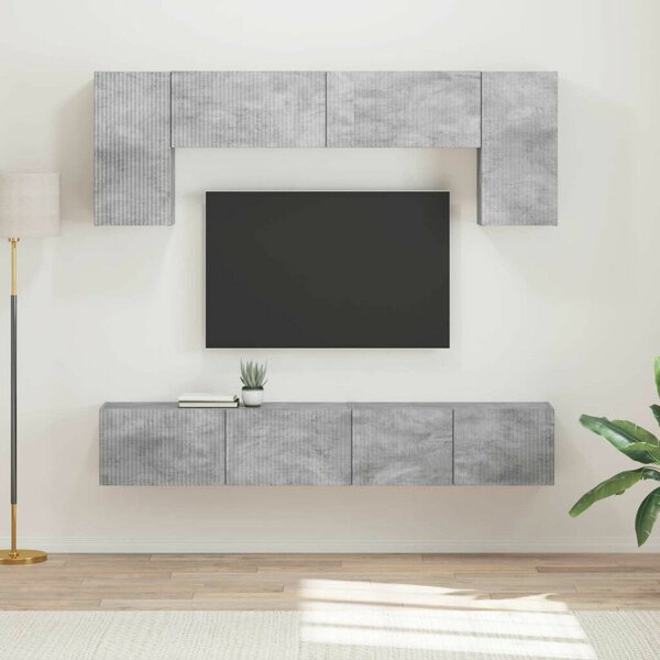 VidaXL TV szekrény garnitúra 4 pcs Beton Szürke Faanyag