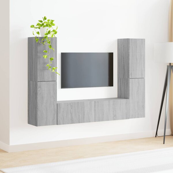 VidaXL TV szekrény garnitúra 6 pcs Szürke Sonoma Faanyag