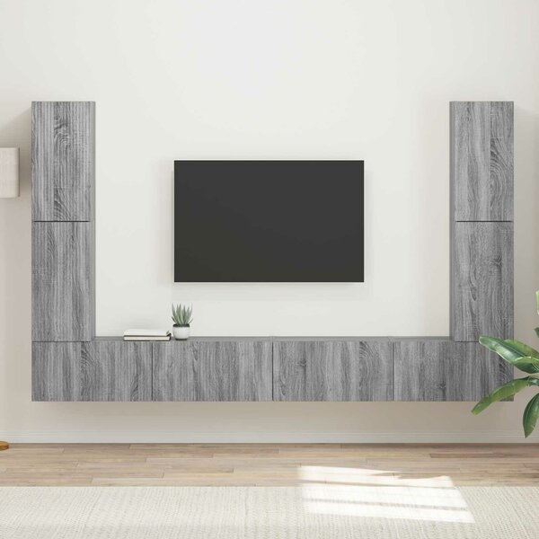 VidaXL TV szekrény garnitúra 8 pcs Szürke Sonoma Faanyag