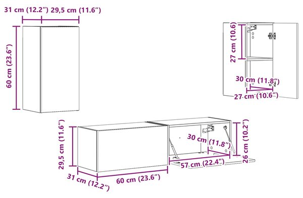 VidaXL 2 pcs Magas Fényű Fehér