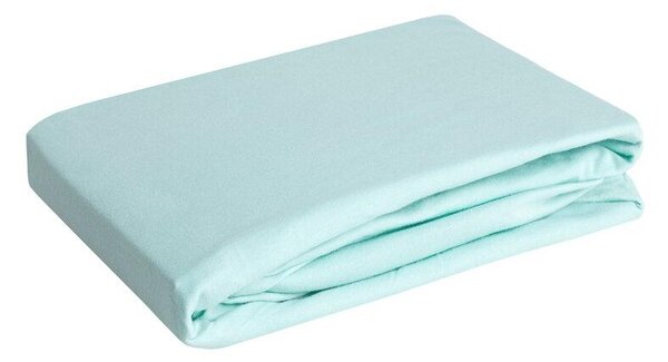 Jersey pamut gumis lepedő Menta 120x200 cm +25 cm