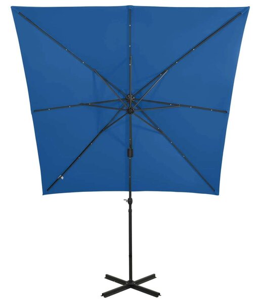 VidaXL Konzolos Napernyő - 250 cm - Azúrkék - LED