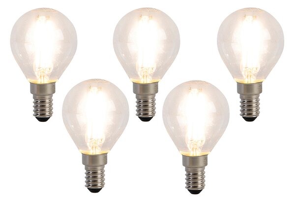 5 darabos E14 LED Filament izzókészlet P45 4W 470 lm 2700K