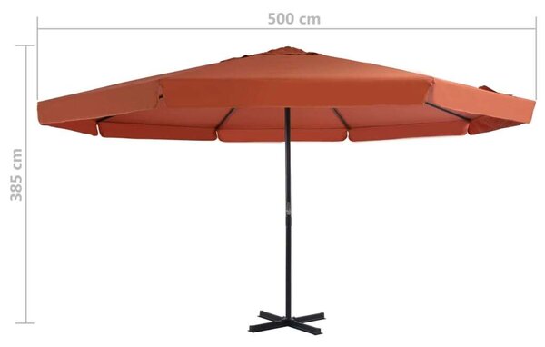 VidaXL Napernyő - Terrakotta - 500 cm