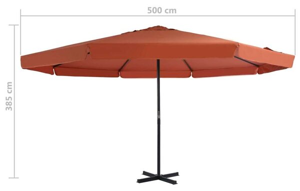 VidaXL Napernyő - Terrakotta - 500 cm