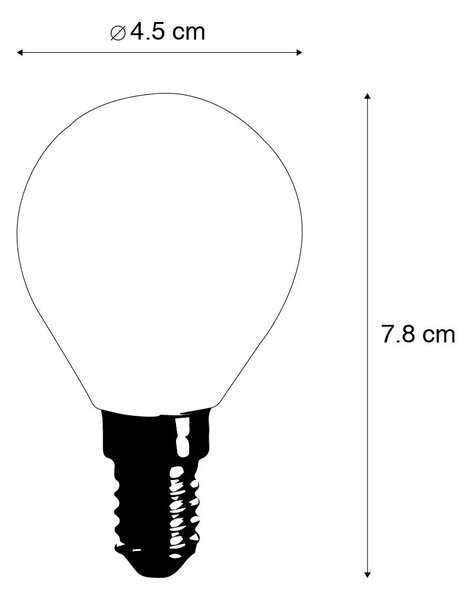5 darabos E14 LED Filament izzókészlet P45 4W 470 lm 2700K
