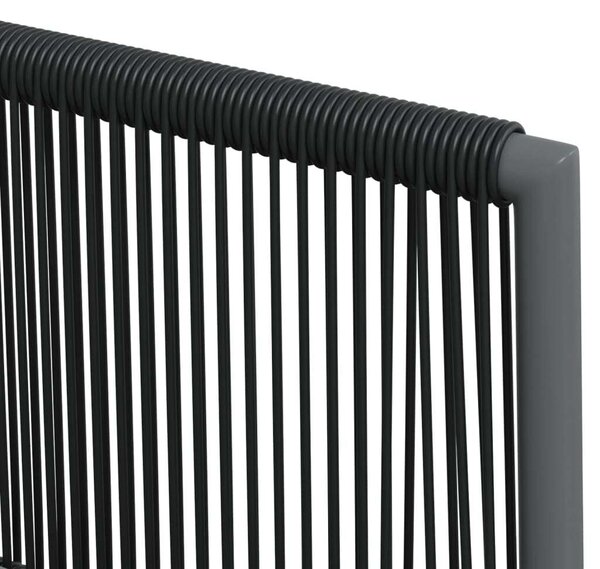 VidaXL Kerti Étkezőgarnitúra - 3 részes - Fekete Polyrattan