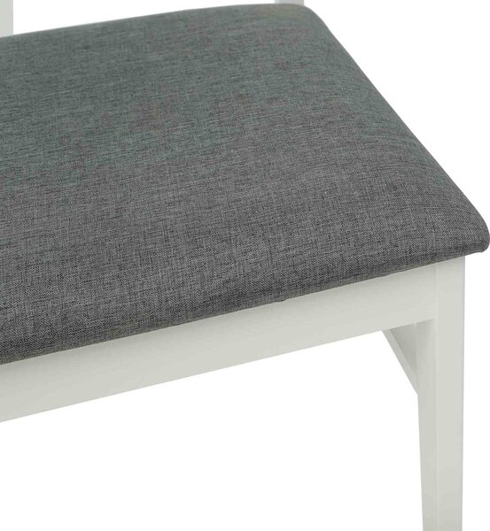 VidaXL Étkezőszék 2 pcs Fehér és Szürke Tömör Gumi Fa