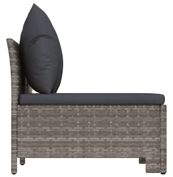 2 személyes szürke polyrattan kerti kanapé párnákkal