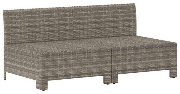 2 személyes szürke polyrattan kerti kanapé párnákkal
