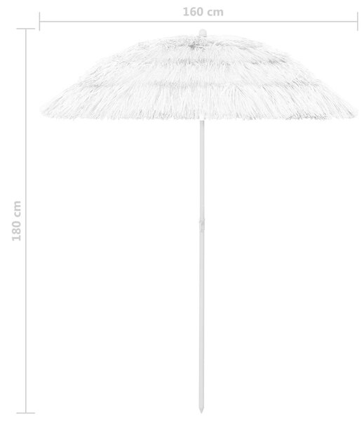 Strandnapernyő - Hawaii Stílus - Fehér - 180 cm