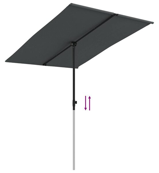 VidaXL Kültéri Napernyő - 2x1,5m - Antracitszürke