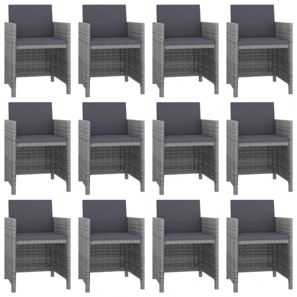 VidaXL Polyrattan Étkezőgarnitúra - 13 Fős - Antracit Szürke