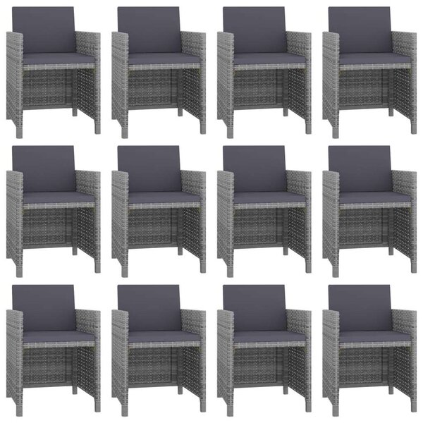 VidaXL Polyrattan Étkezőgarnitúra - 13 Fős - Antracit Szürke