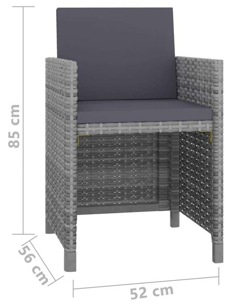 VidaXL Polyrattan Étkezőgarnitúra - 13 Fős - Antracit Szürke