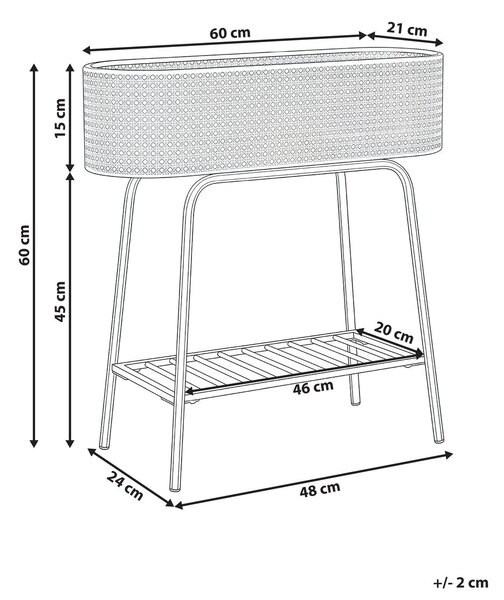 Virágállvány LINNAEA Fém 60 cm Fehér