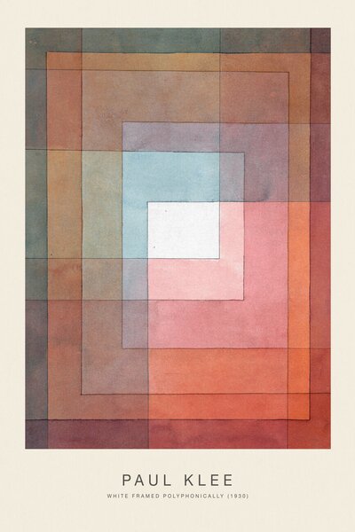Festmény reprodukció White Framed Polyphonically (Special Edition) - Paul Klee, (26.7 x 40 cm)