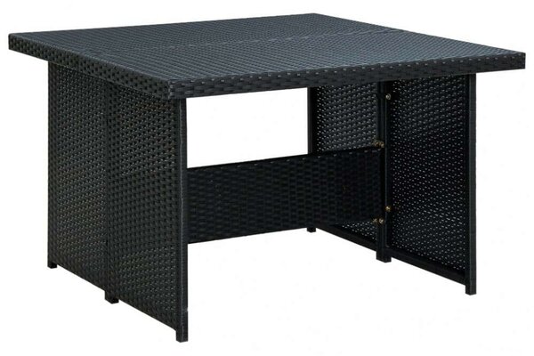 Polyrattan Kertbútor Szett - 6 részes - Fekete