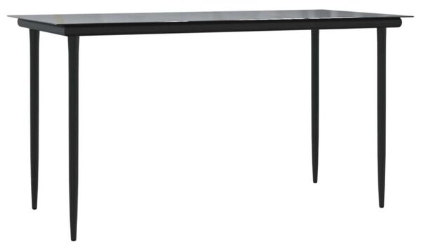 VidaXL 5 részes fekete polyrattan kerti étkezőgarnitúra