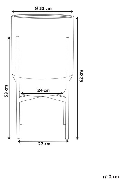 Magasított virágállvány HYBRIDUM Fém 33 cm Fehér