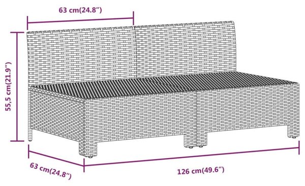 VidaXL 7 részes szürke polyrattan kerti ülőgarnitúra párnákkal