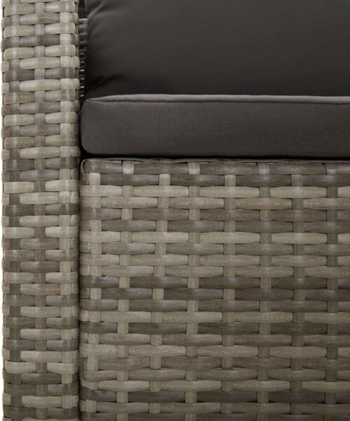 VidaXL 7 részes szürke polyrattan kerti ülőgarnitúra párnákkal