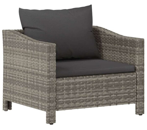 VidaXL 7 részes szürke polyrattan kerti ülőgarnitúra párnákkal