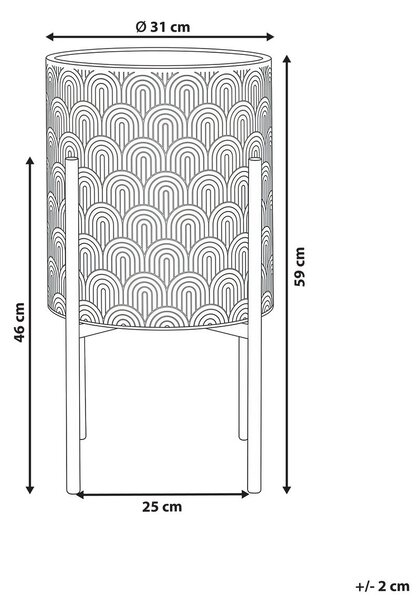 Magasított virágállvány AUBRIETA Fém 31 cm Világosszürke
