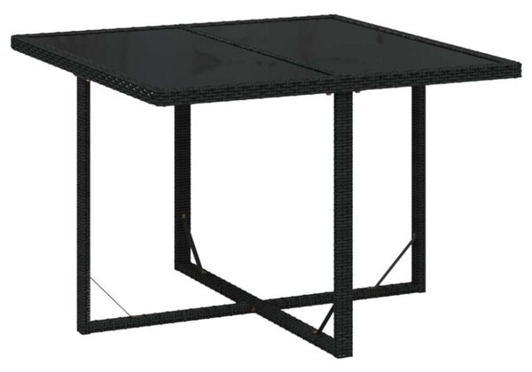VidaXL Kerti Étkezőgarnitúra - 5 részes - Fekete Polyrattan