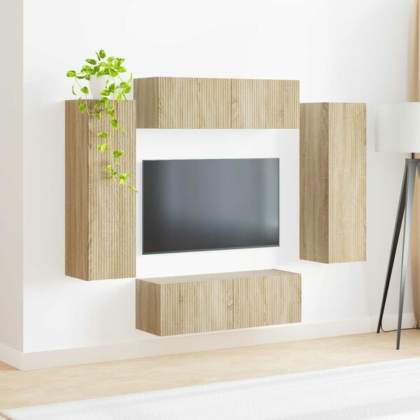 VidaXL TV falit kabinet szett 4 pcs Sonoma tölgy Faanyag