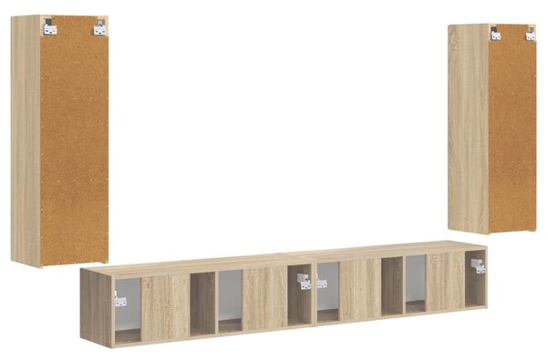 VidaXL TV falit kabinet szett 4 pcs Sonoma tölgy Faanyag