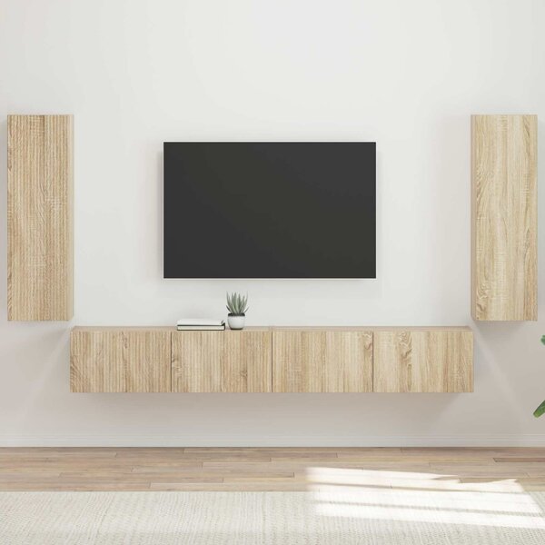 VidaXL TV falit kabinet szett 4 pcs Sonoma tölgy Faanyag