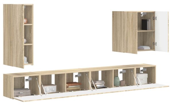 VidaXL 6 pcs Sonoma tölgy