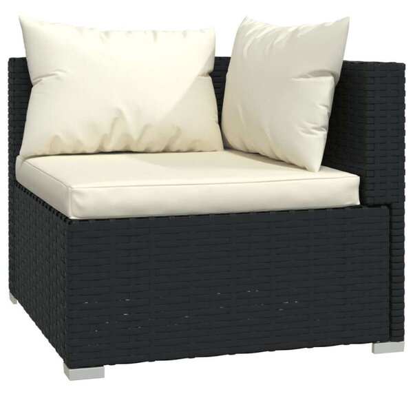 VidaXL Kerti Ülőgarnitúra - 4 részes - Fekete Polyrattan