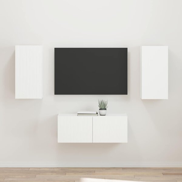 VidaXL TV szekrény garnitúra Falra szerelhető 2 pcs Fehér Faanyag