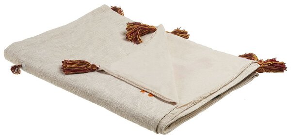 Takaró KHANDWA Pamut 130 x 180 cm Bézs