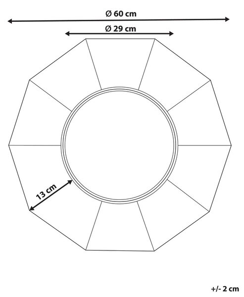 Falitükör ASEM 60 cm 60 cm Nyárfa Barna