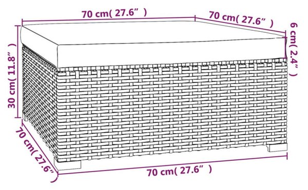 VidaXL Kerti Ülőgarnitúra - 4 részes - Fekete Polyrattan