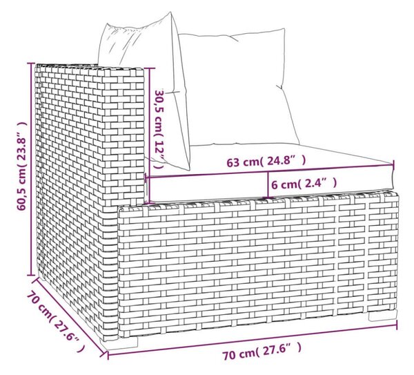 VidaXL Kerti Ülőgarnitúra - 4 részes - Fekete Polyrattan