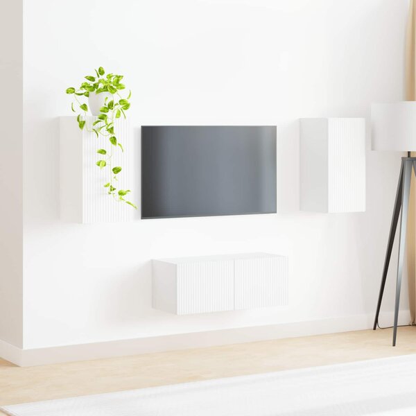 VidaXL TV szekrény garnitúra Falra szerelhető 2 pcs Fehér Faanyag