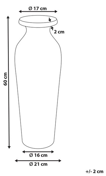 Dekor váza MUAR Kerámia 60 cm Narancssárga