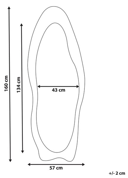 Falitükör REIGNY 57 cm 160 cm Bársony Olivazöld