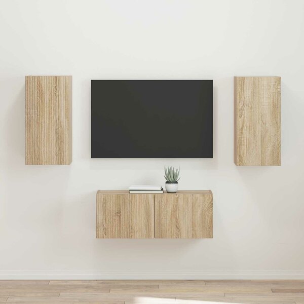 VidaXL TV szekrény garnitúra 2 pcs Sonoma tölgy Faanyag