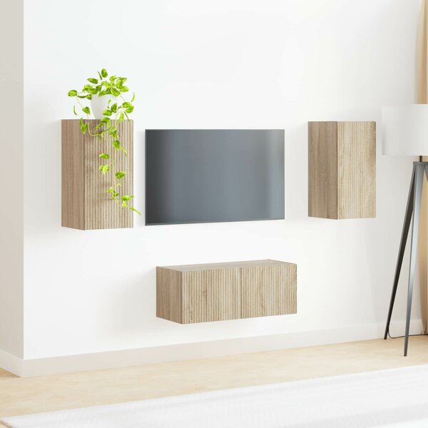 VidaXL TV szekrény garnitúra 2 pcs Sonoma tölgy Faanyag
