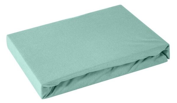 Jersey pamut gumis lepedő Menta 140x200 cm +30 cm