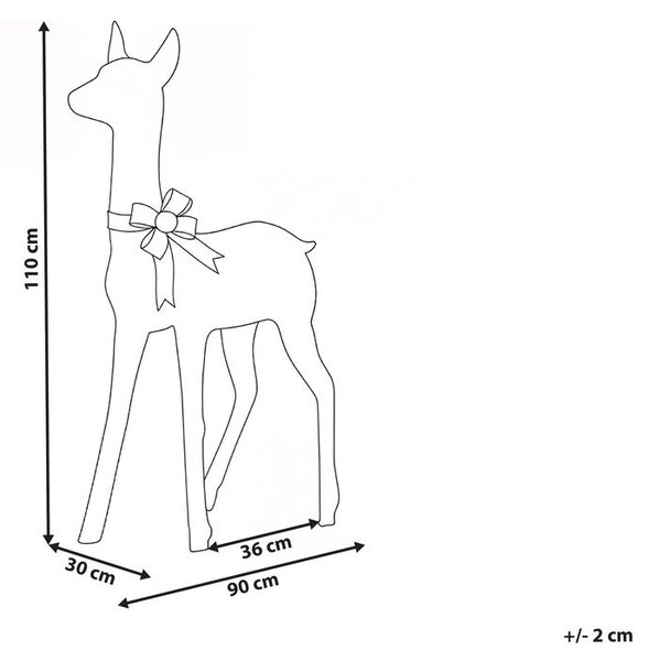 Kültéri dekoráció LED AURENNE Szarvas 110 cm Fehér