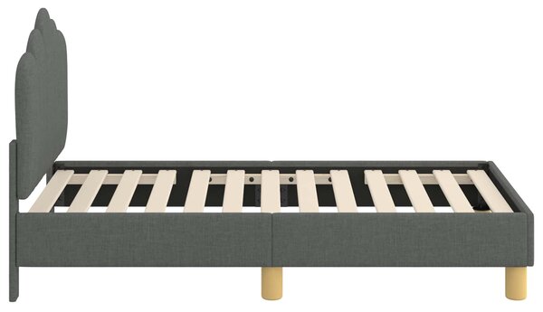 VidaXL Gyerekágy keret fejtámlával Sötétszürke 70 x 140 cm Szövet