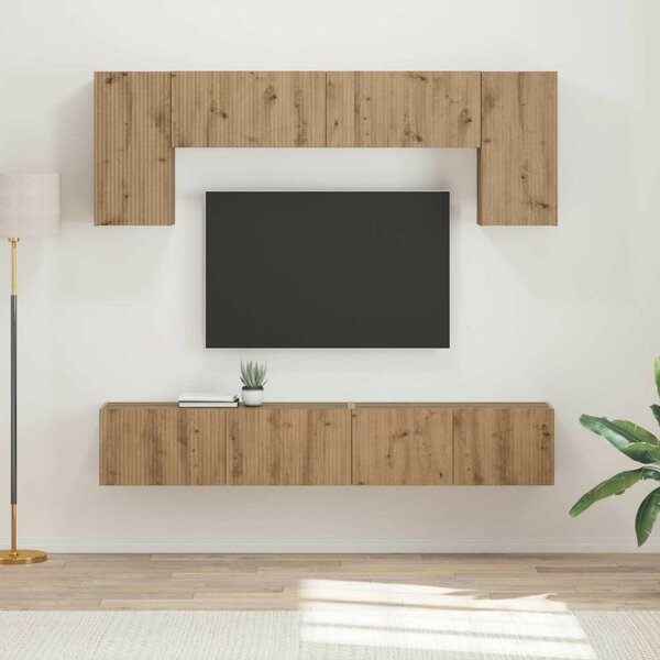 VidaXL TV szekrény garnitúra 5 pcs Magas Fényű Fehér Faanyag